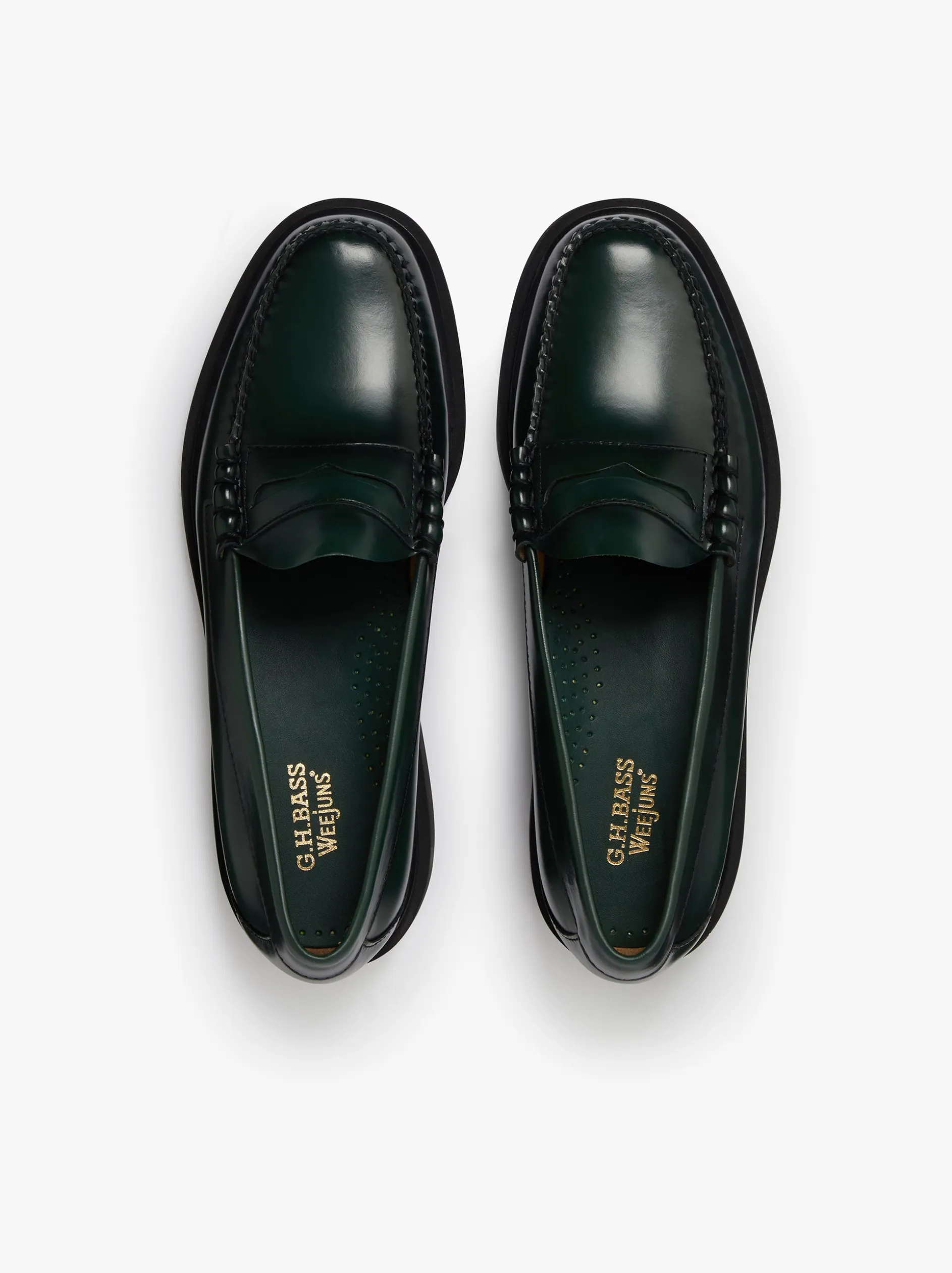 Weejuns Larson Step Penny Loafers Dark green leather
