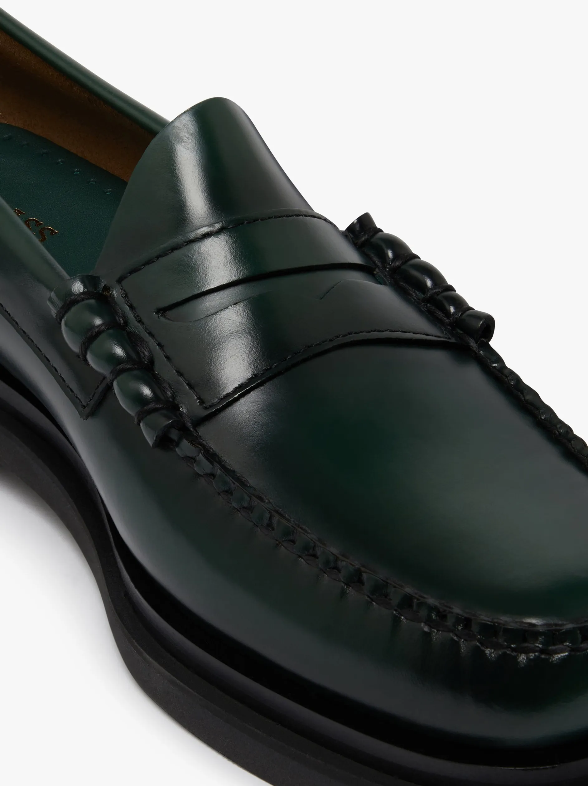 Weejuns Larson Step Penny Loafers Dark green leather