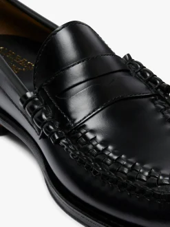 Weejuns Larson Weave Loafers Black Leather
