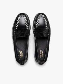 Weejuns Larson Weave Loafers Black & White Leather