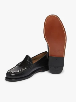 Weejuns Larson Weave Loafers Black & White Leather