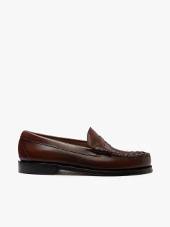 Weejuns Larson Weave Loafers Mid brown leather