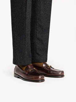 Weejuns Lincoln Penny Loafers Chocolate pull up leather