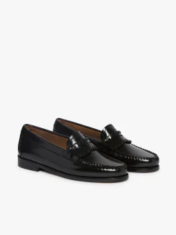 Weejuns Lola Whipstitch Loafers Black Leather