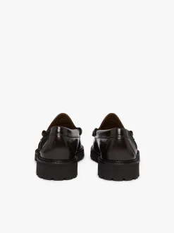 Weejuns Lug Larson Penny Loafers Chocolate leather with lug sole