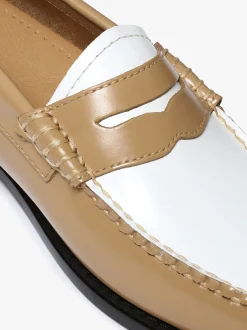 Weejuns Penny Loafers Beige and white soft leather