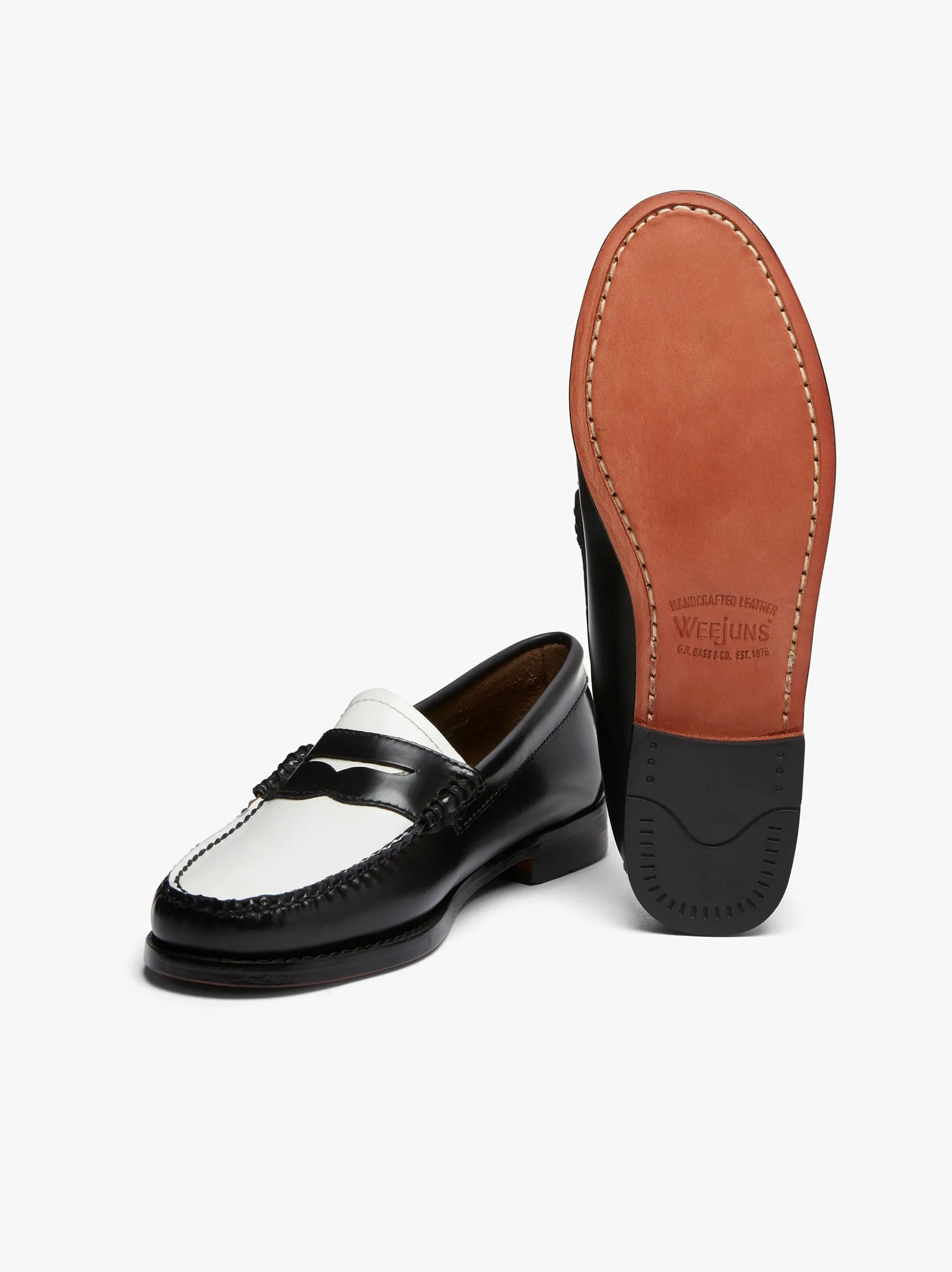 Weejuns Penny Loafers Black & White Leather