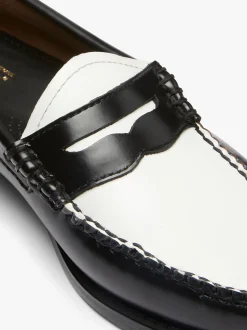 Weejuns Penny Loafers Black & White Leather