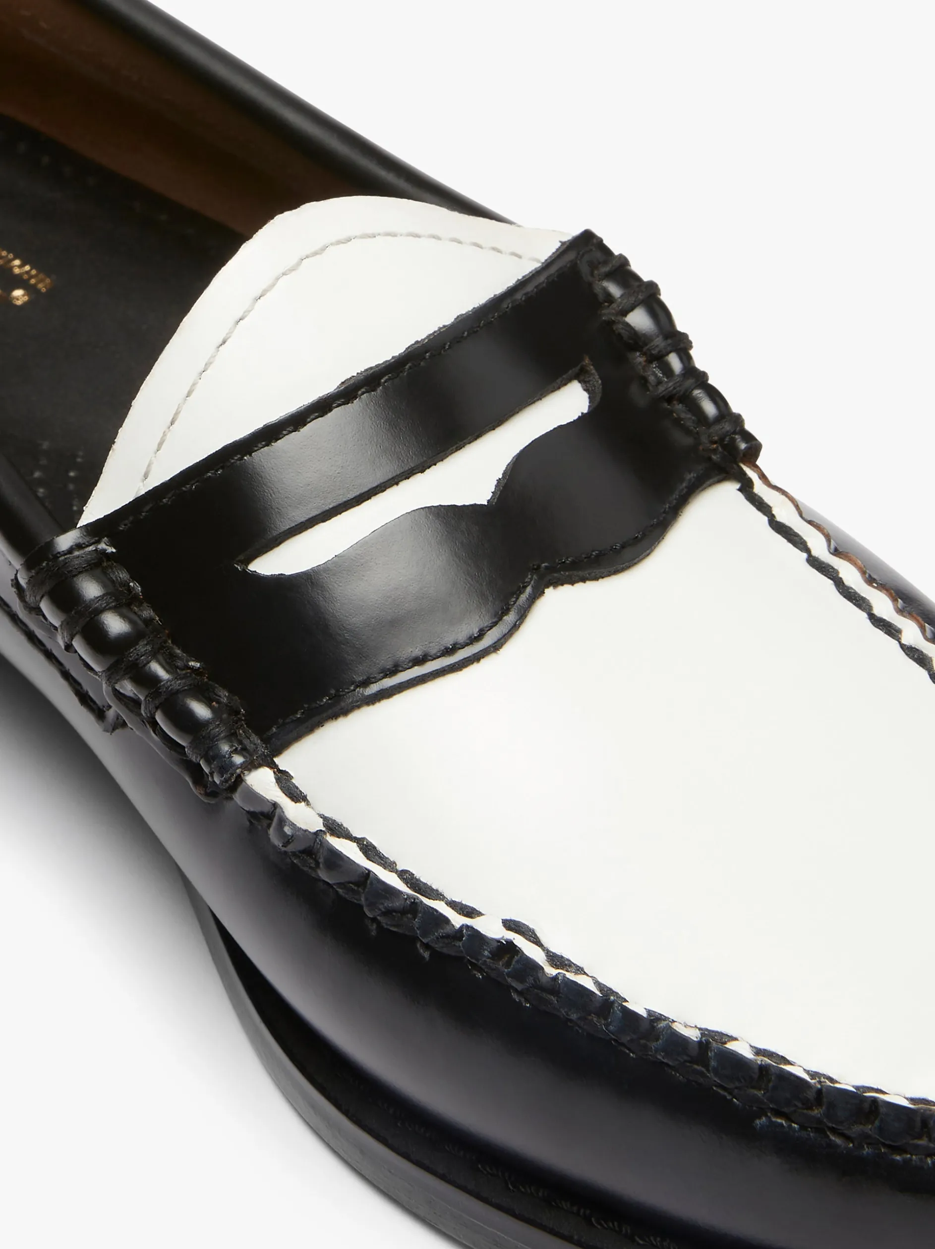 Weejuns Penny Loafers Black & White Leather