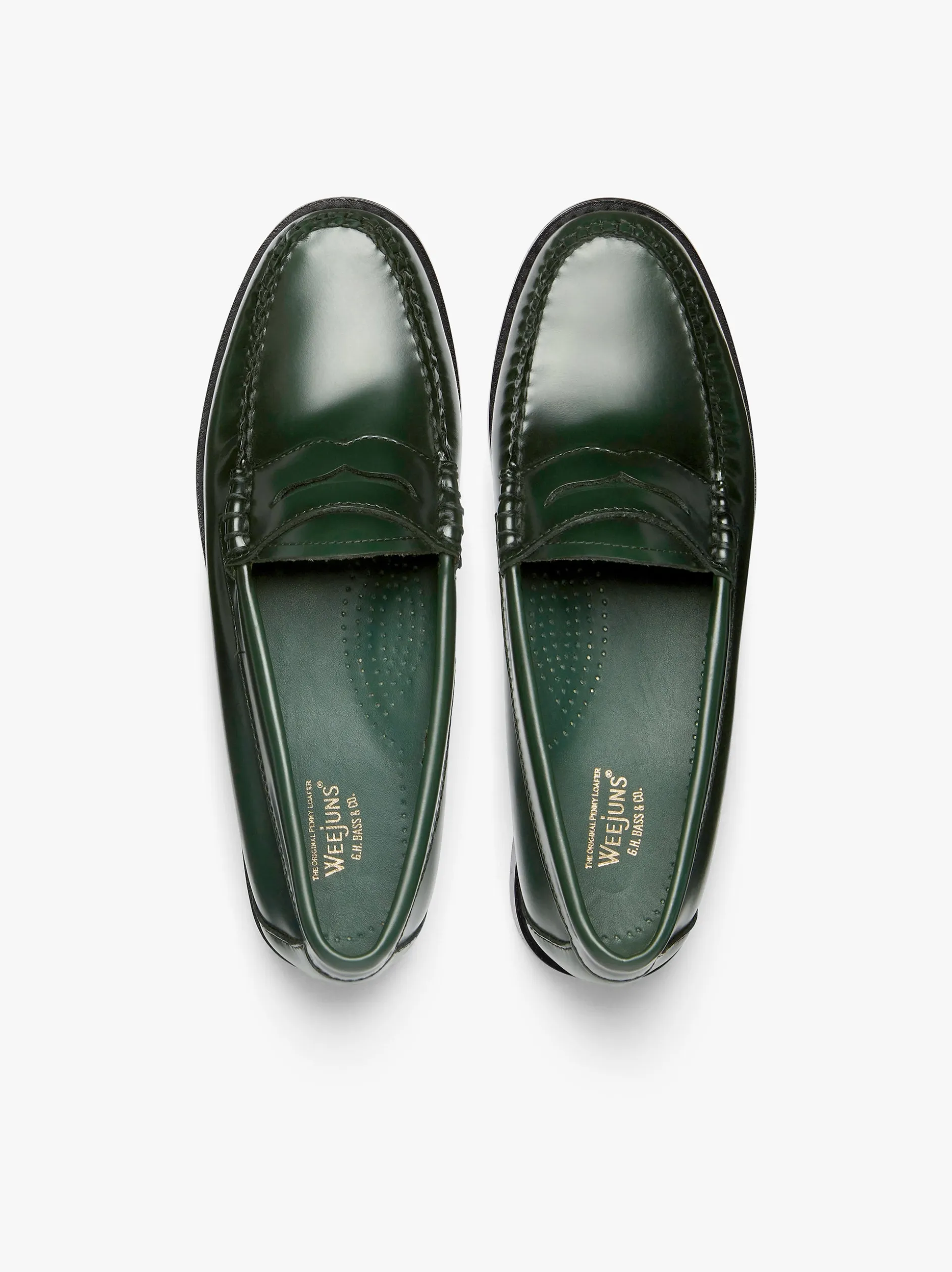 Weejuns Penny Loafers Dark Green Leather
