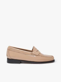 Weejuns Penny Loafers Light Taupe Patent Leather