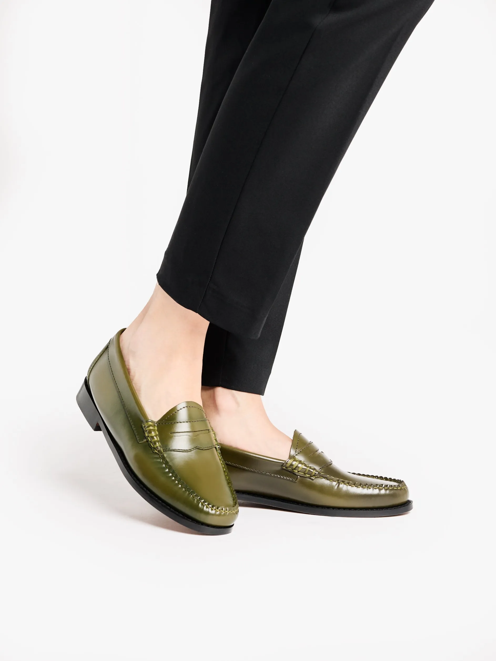 Weejuns Penny Loafers Olive green leather