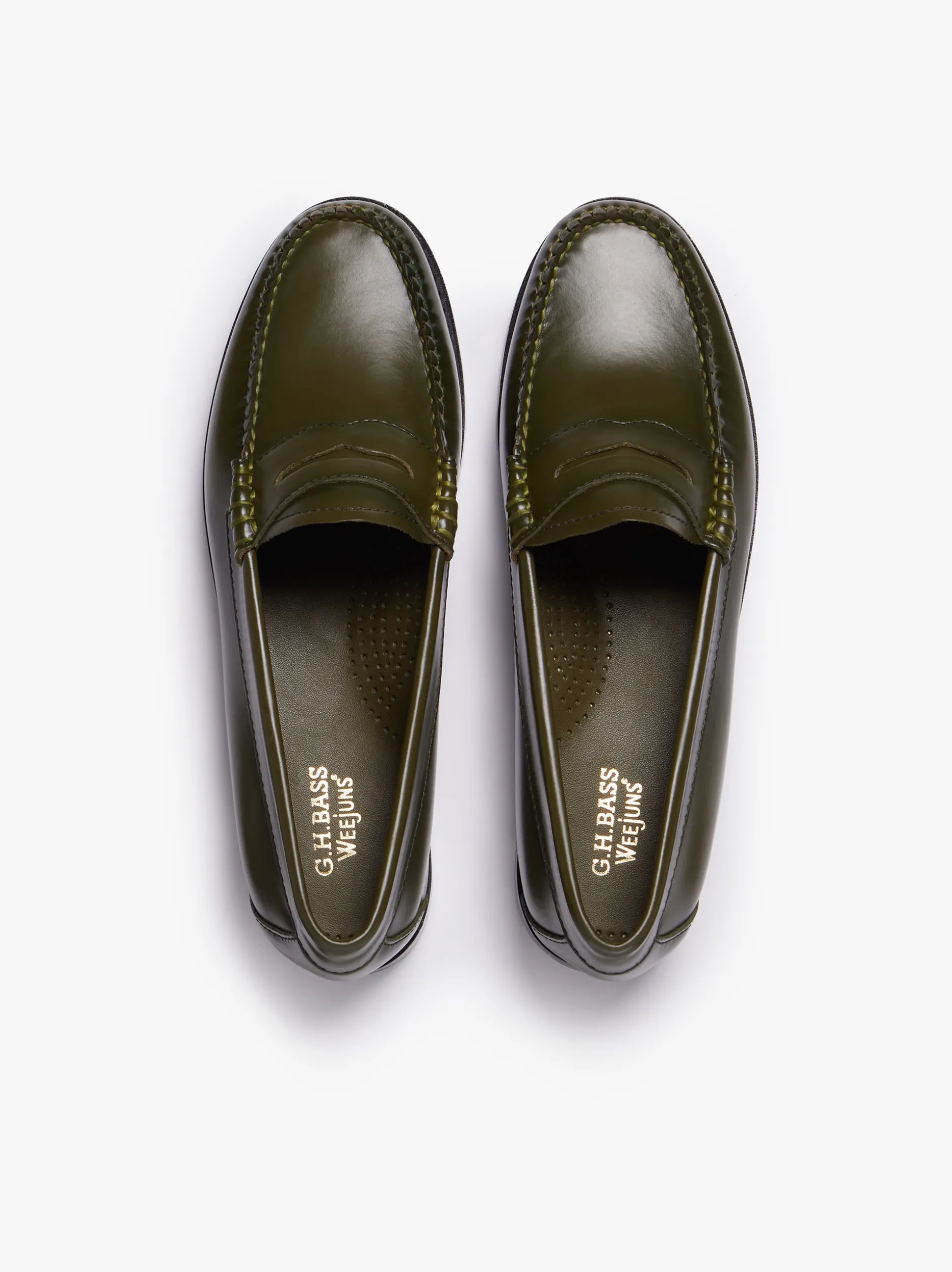 Weejuns Penny Loafers Olive green leather