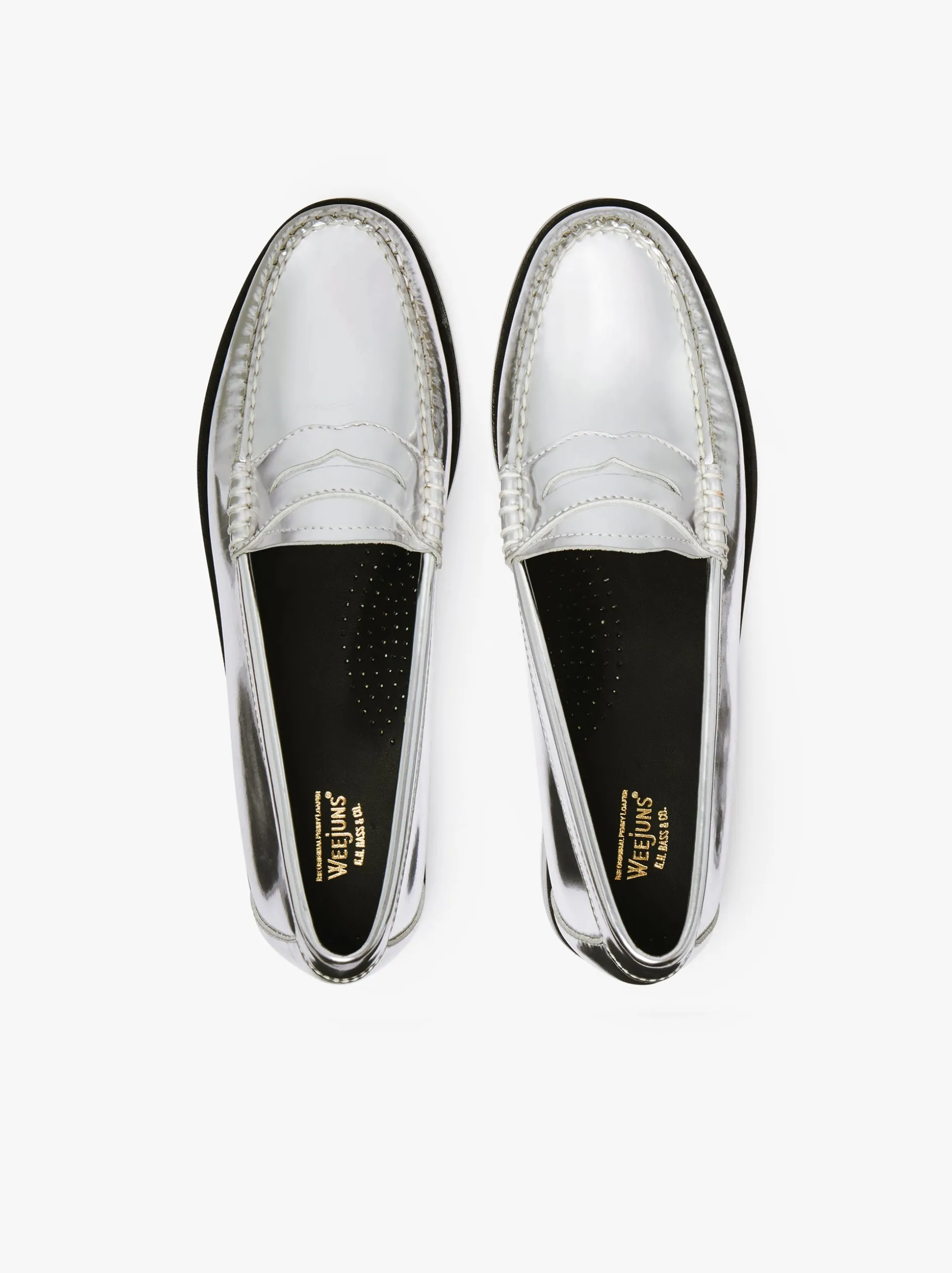 Weejuns Penny Loafers Silver Leather