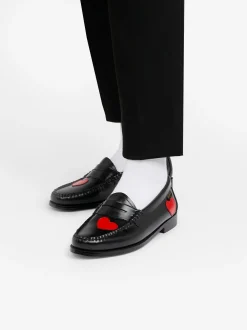 Weejuns Penny Love Loafers Red & Black Leather