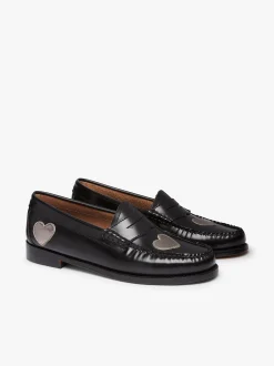 Weejuns Penny Love Loafers Silver & Black Leather