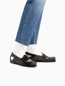 Weejuns Penny Love Loafers Silver & Black Leather