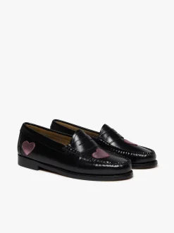 Weejuns Penny Love Loafers Black & Pink Leather