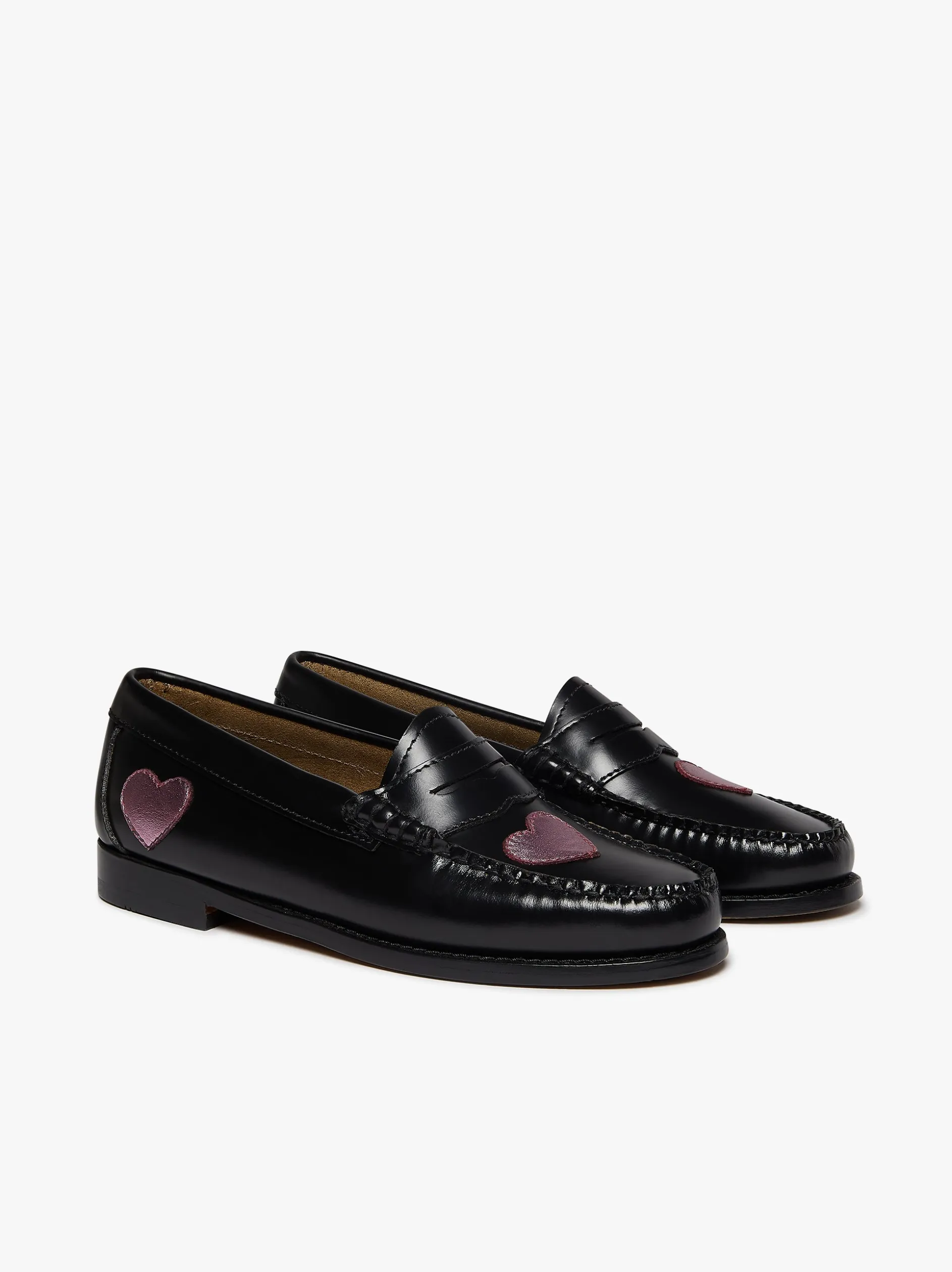 Weejuns Penny Love Loafers Black & Pink Leather