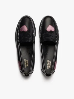 Weejuns Penny Love Loafers Black & Pink Leather