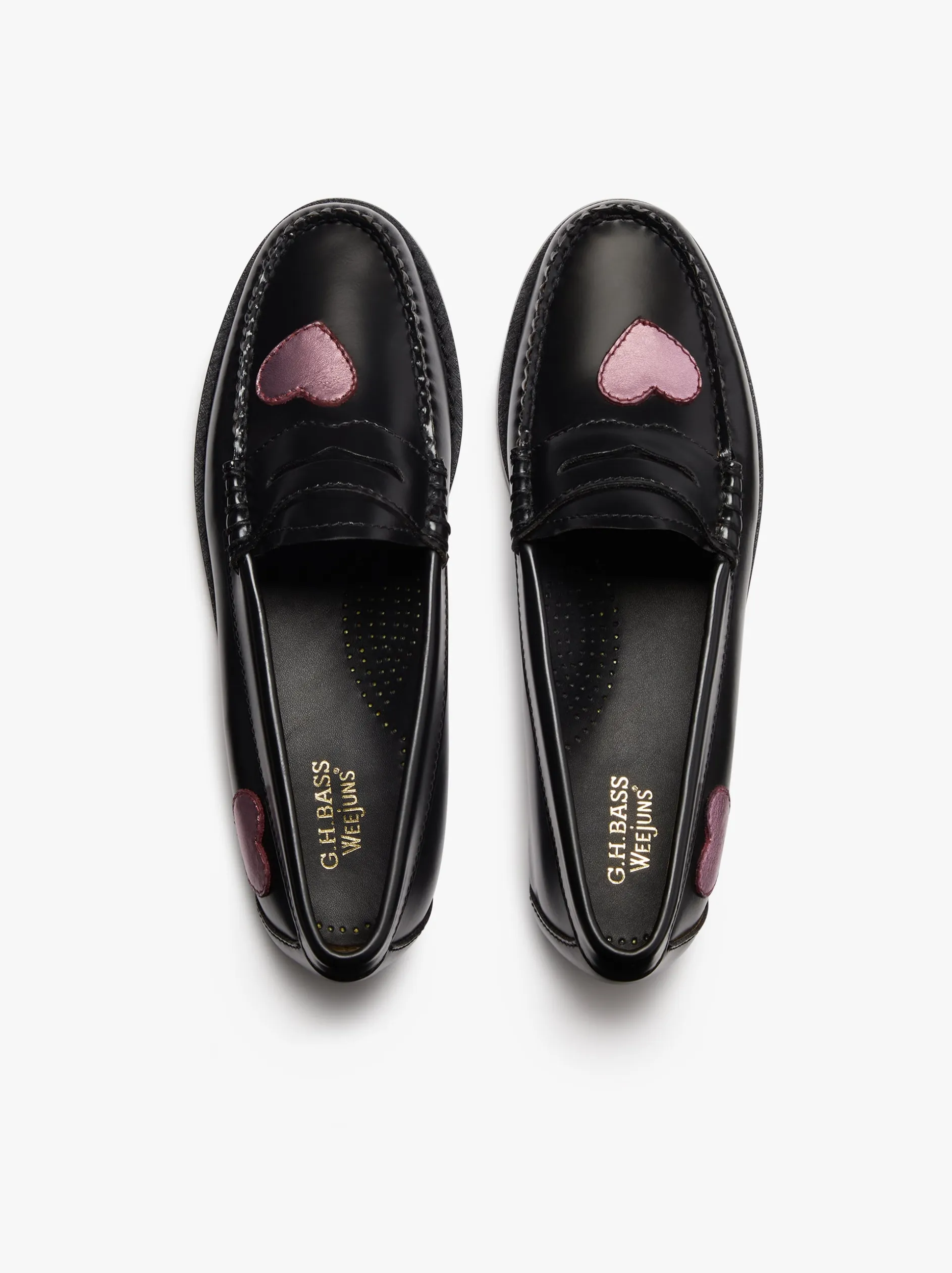 Weejuns Penny Love Loafers Black & Pink Leather