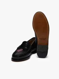 Weejuns Penny Love Loafers Black & Pink Leather