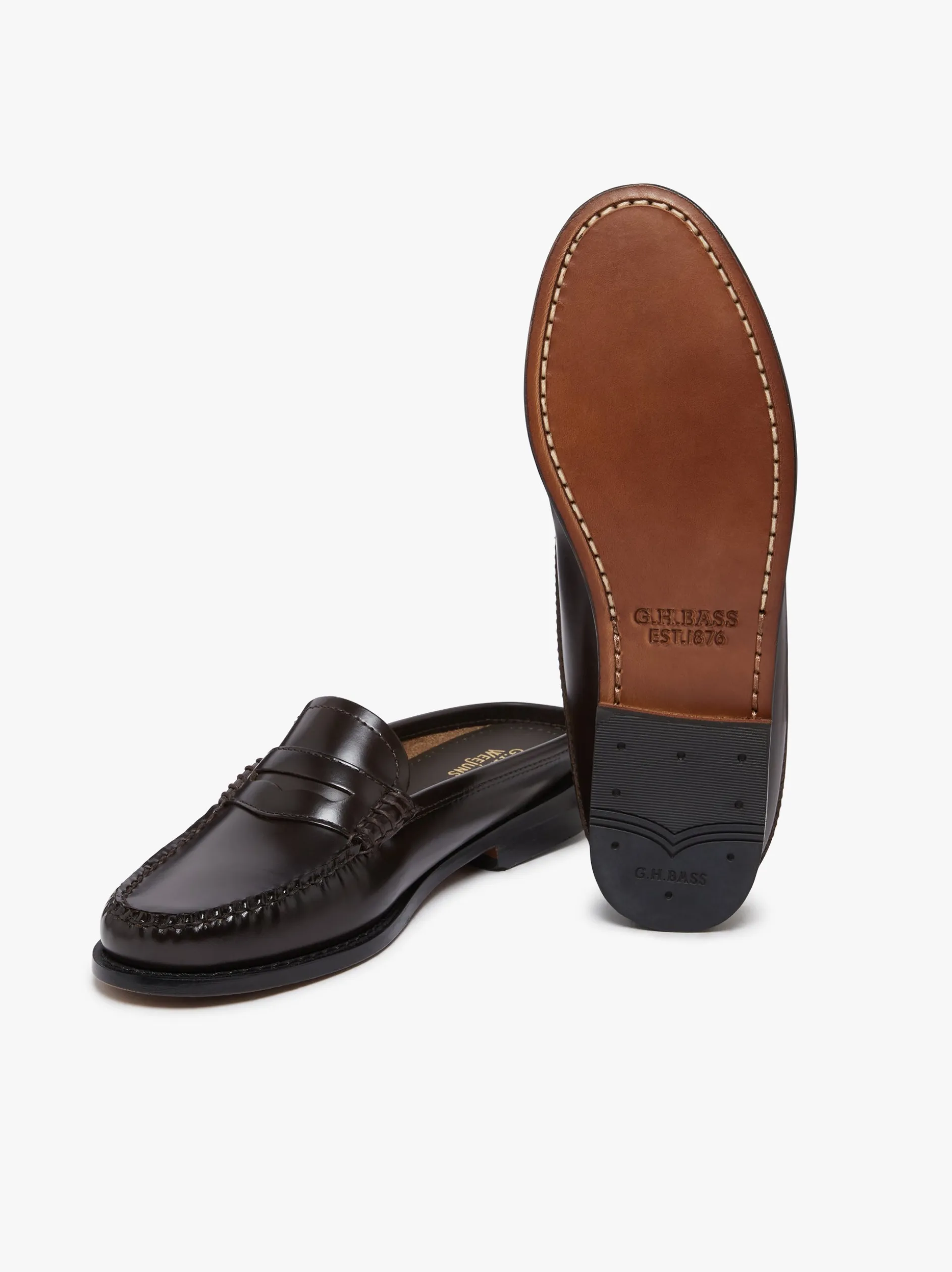 Weejuns Penny Slides Chocolate Leather