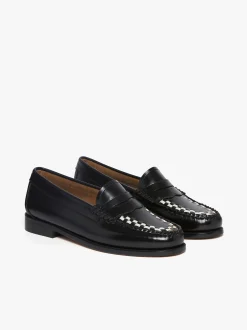 Weejuns Penny Weave Loafers Black & White Leather