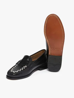 Weejuns Penny Weave Loafers Black & White Leather