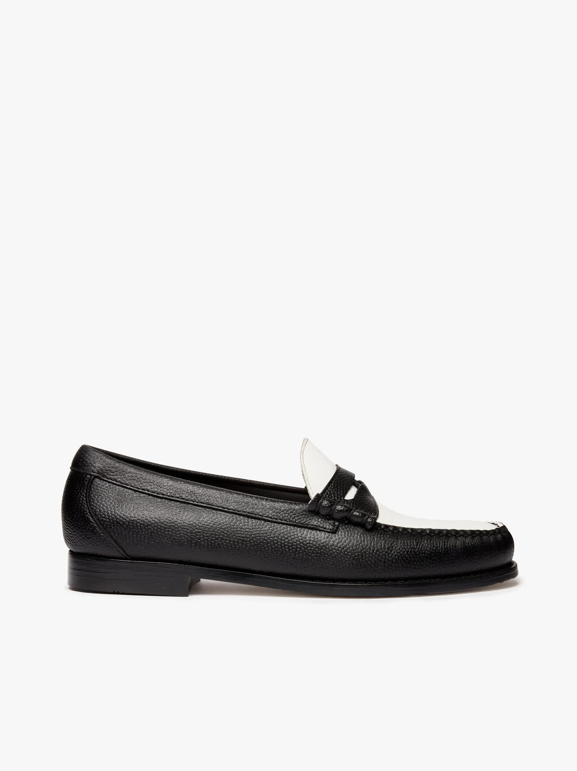 Weejuns Reigning Champ Larson Penny Loafers Black and white leather