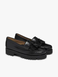 Weejuns 90s Esther Kiltie Tassel Loafers Black Leather