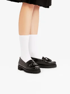 Weejuns 90s Esther Kiltie Tassel Loafers Black Leather