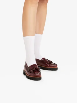 Weejuns 90s Esther Kiltie Tassel Loafers Wine Leather