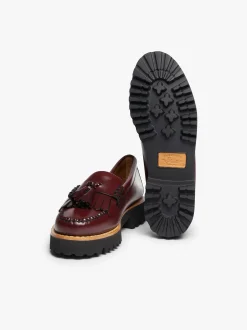 Weejuns 90s Esther Kiltie Tassel Loafers Wine Leather