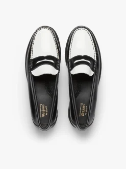 Weejuns 90s Penny Loafers Black & White Leather