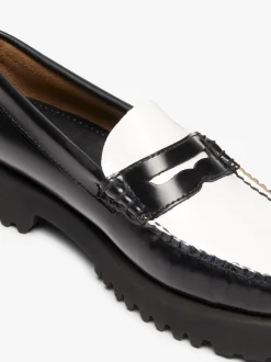 Weejuns 90s Penny Loafers Black & White Leather