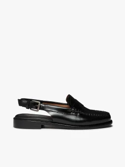 Weejuns Slingback Penny Loafers Black Leather