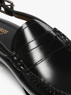 Weejuns Slingback Penny Loafers Black Leather