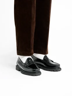 Weejuns Step-Lug Larson Penny Loafers Black Leather