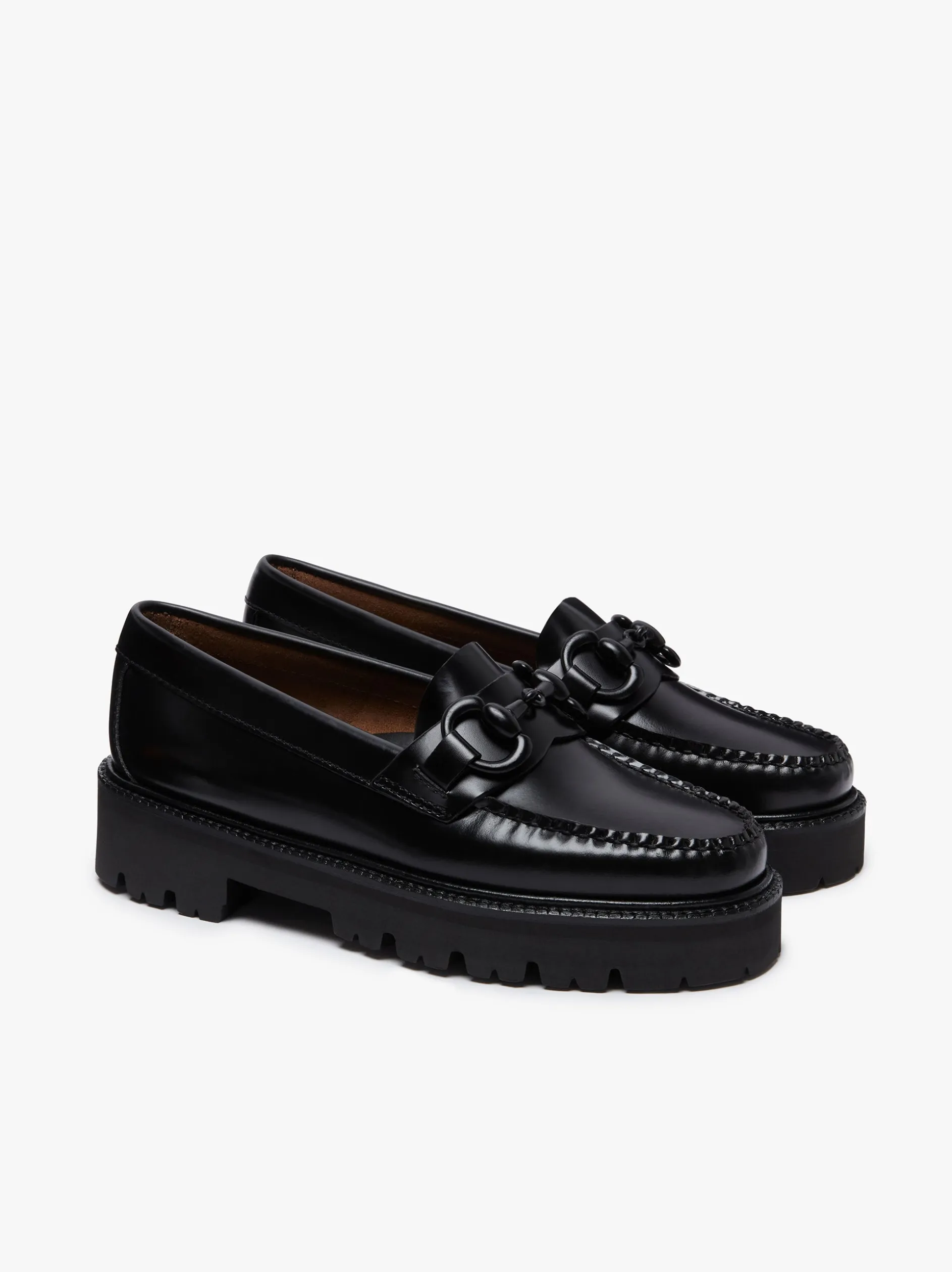 Weejuns Super Lug Lianna Super Bit Loafers Black Leather