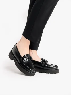 Weejuns Super Lug Lianna Super Bit Loafers Black Leather