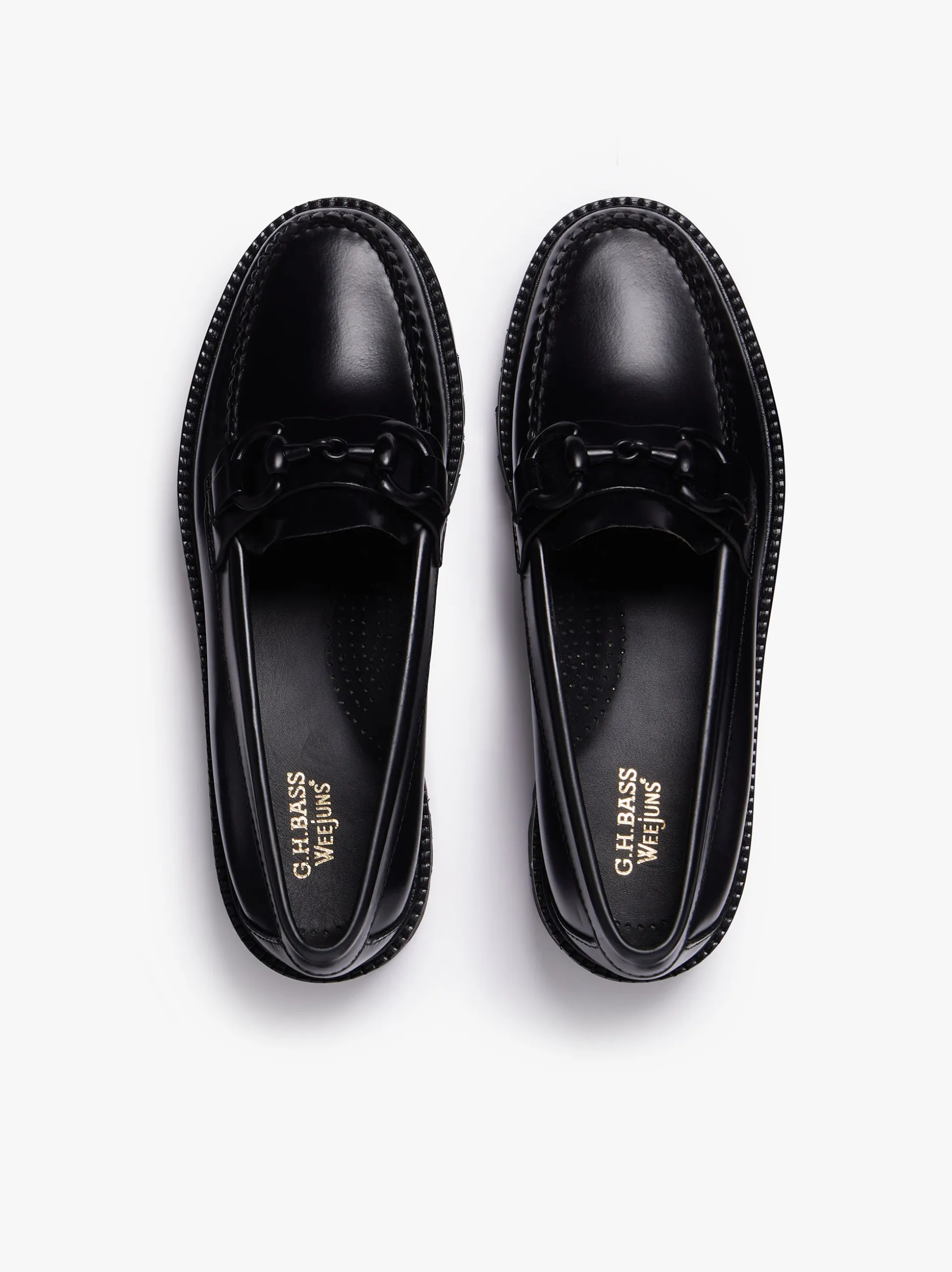 Weejuns Super Lug Lianna Super Bit Loafers Black Leather