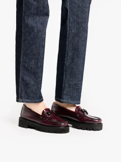 Weejuns Super Lug Lianna Super Bit Loafers Wine Leather