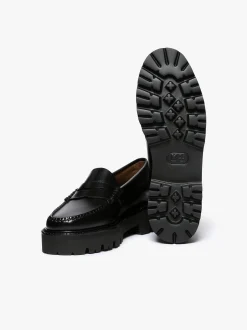 Weejuns Super Lug Penny Loafers Black Leather