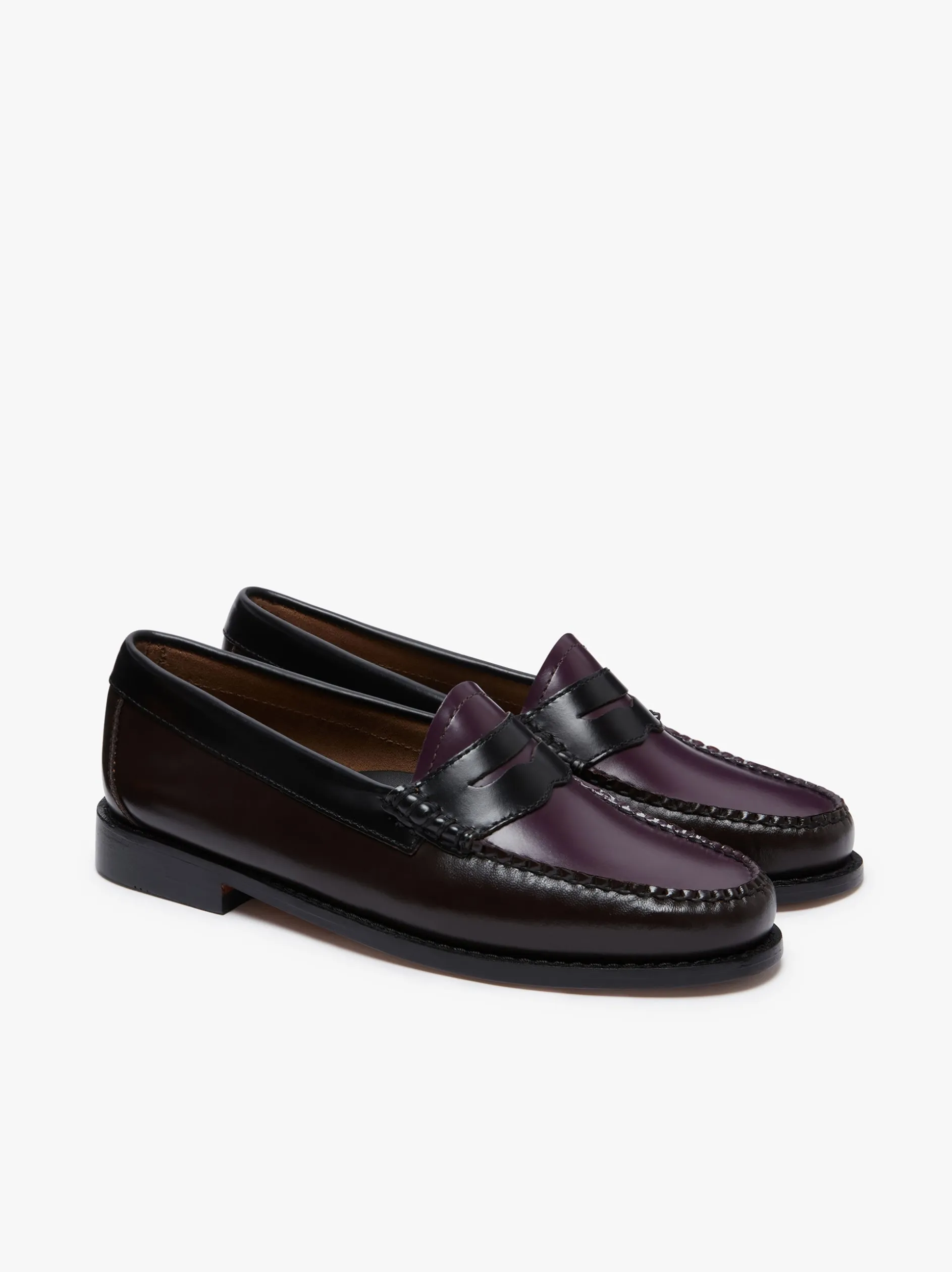 Weejuns Tricolour Penny Loafers Dark Brown, Black & Plum Leather