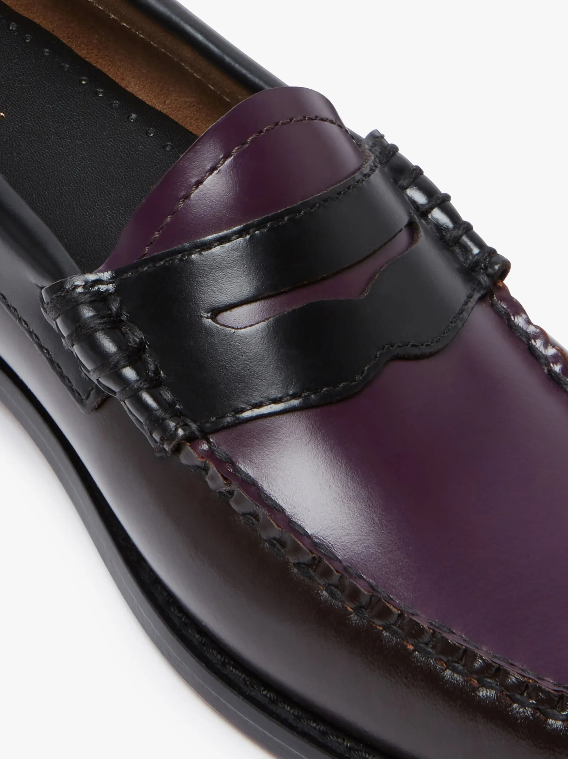 Weejuns Tricolour Penny Loafers Dark Brown, Black & Plum Leather