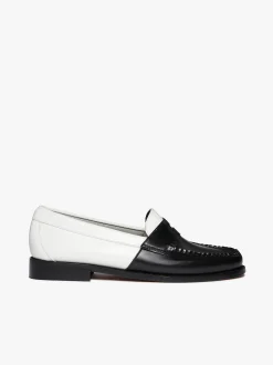 Weejuns Two Tone Penny Loafers Black & White Leather