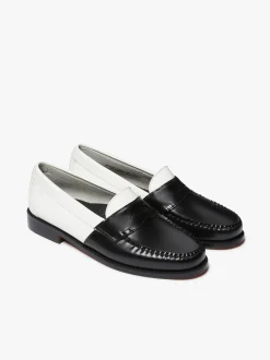 Weejuns Two Tone Penny Loafers Black & White Leather