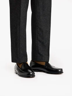 Weejuns Venetian Brogue Loafers Black Leather