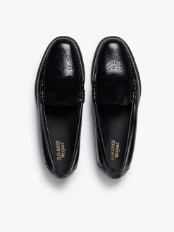 Weejuns Venetian Brogue Loafers Black Leather